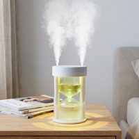 Veilleuse LED Sablier Humidificateur Aromathérapie Fonction Double Spray pour Chambre Couleurs Lumières pour Extérieur Ménage
