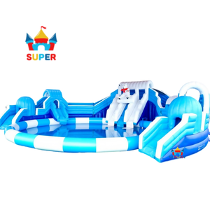 Parque Acuático Inflable Directo <span class=keywords><strong>de</strong></span> Fábrica con Tobogán Acuático Inflable, Piscina Inflable Azul y Blanca, Equipo <span class=keywords><strong>de</strong></span> Juego Acuático <span class=keywords><strong>de</strong></span> Verano - Product Image 1