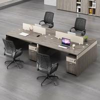 Ensemble de tables de bureau modulaires modernes pour 2 à 4 personnes, poste de travail convertible en forme de T, cloison de séparation, protection environnementale E1