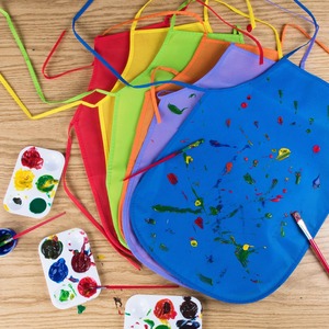 Tablier pour enfants en non-tissé, réutilisable, léger, résistant à l'eau, pour l'artisanat, la cuisine, l'usage quotidien, style uni, sans manches - Product Image 4
