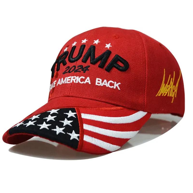 Gorras eléctricas con bordado de la bandera de EE. UU., gorro de algodón con bordado de la bandera de EE. UU., oferta de fábrica, 2024