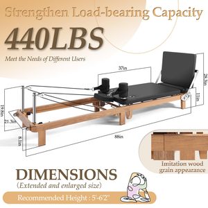 CZFIT Vente en gros de machines de Pilates Reformer personnalisées avec logo, cadre en bois d'érable, Reformer de Pilates en bois pour usage en studio - Product Image 6