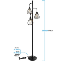 Moderne luxe américain rustique antique industriel arbre Design LED lampadaire E26 Base fer pour salon chambre bureau hôtel