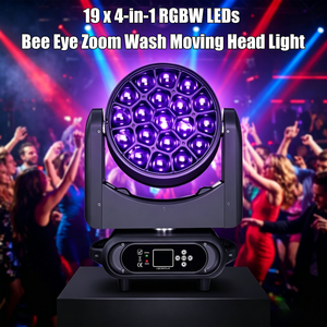 Luz Móvil de Cabeza con Zoom Bee Eye LED RGBW 4 en 1 de 19x15W DMX512 para DJ, <span class=keywords><strong>Discoteca</strong></span>, Club, Bar, KTV, Fiesta, Escenario - Product Image 2