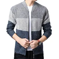 Men's Color-Blocking Thickening Casual Sweater Cardigan