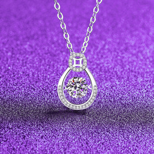9 Thời Trang Đẹp Trai Vòng Cắt 1CT Vvs Moissanite Nhảy Múa Mặt Dây Chuyền 925 Bạc Trung Quốc Phong Cách Đồ Trang Sức Tiền Ý Nghĩa Dây Chuyền Cho Phụ Nữ - Product Image 5