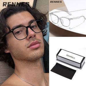 Nouveau unisexe basique carré Anti-lumière bleue lunettes motif solide pour le travail de bureau ordinateurs téléphones mobiles étudiants myopie - Product Image 2