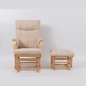 Silla Planeadora de enfermería envejecida de diseño moderno con madera maciza y otomana para uso en la sala de estar del hogar - Product Image 4