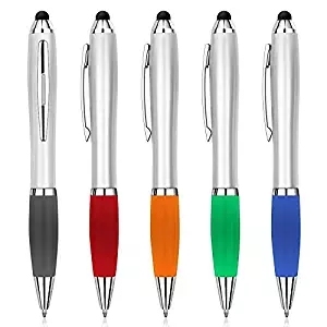 2 in 1 Stylus Touch Tip Click Plastic Ballpoint <b>Pen</b> With Rubber Grip, Multi Color <b>Retractable</b> Advertising Touch Screen Penn - Product Image 2