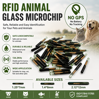 Microchip de Biovidrio con Transpondedor RFID de 134.2kHz FDX-B EM4305, Mini Etiqueta de Identificación para Implante en Animales, Mascotas, Perros, Gatos, Peces