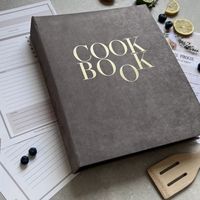Beliebte personal isierte Samt bezug Rezept buch Kochbuch Ringbuch mit Ärmeln