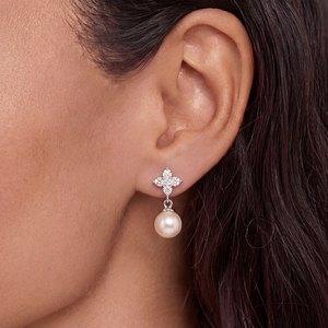 Elegantes Pendientes Colgantes de Perlas con Lazo de Cobre y Circones, Joyería de Lujo para Mujer, Regalo de Boda, Aniversario - Product Image 2