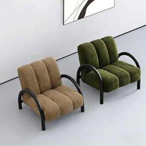 Sillón Moderno de Tela Color Chocolate, Sillón de Descanso con Respaldo Alto, Sofá Cama para Apartamento, Hotel, Sala de Estar - Product Image 3