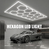 Barre lumineuse LED 5 hexagones en nid d'abeille pour produits de detailing automobile, station de lavage, plafond de garage, éclairage LED pour l'entretien des voitures