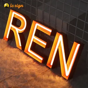 Glow Texture Shop Werbe briefe Neon beleuchtete LED Acryl Faux Leucht reklame mit Festzelt