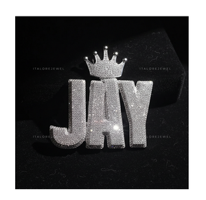 Collier avec lettre en moissanite JAY, argent sterling 925 plaqué or, pendentif alphabet, charme initial élégant, bijou cadeau - Product Image 1