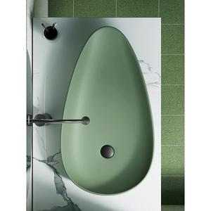 Lavabos de baño <span class=keywords><strong>Lavabo</strong></span> de cerámica de forma irregular de color <span class=keywords><strong>verde</strong></span> Lavabos de mano creativos personalizados - Product Image 3