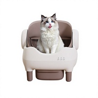 Bac à litière pour chat intelligent en acier inoxydable, à poser au sol, nettoyage entièrement automatique, toilette électrique pour chat, autonettoyant, grand modèle