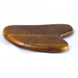 Raschietto per Massaggio Gua <span class=keywords><strong>Sha</strong></span> a Forma di Cuore in Pietra Naturale Occhio di Tigre, Massaggiatore Facciale, Tavoletta per Agopuntura Guasha - Product Image 5