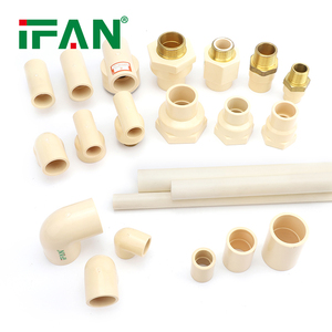 IFAN ASTM2846 Accesorio de CPVC de tamaño completo 1/2 "-3/4" PN16 Enchufe de rosca macho <span class=keywords><strong>crema</strong></span> Inserto de latón Accesorio de tubería de CPVC - Product Image 3