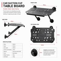 Plateau latéral pliable sans outil en acier inoxydable pour SUV, fixation par ventouses, pour camping, 500x450mm, charge 5KG