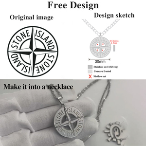 Collier et bracelet personnalisés avec logo en lettres 3D, bijoux hip-hop, hypoallergéniques, imperméables, en acier inoxydable personnalisé - Product Image 6