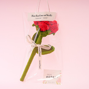 Hand Knitted Roses Bouquet Gift Bulk Valentine's Day Custom Crochet Rose Artificial Flower - Product Image 5