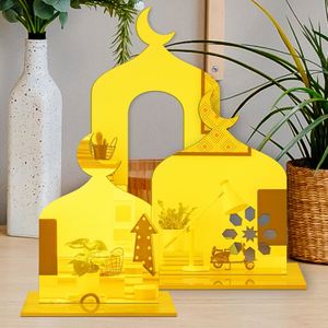 New <b>Acrylic</b> <b>Table</b> Decor Eid Mubarak Moon Star Party Decorations for Ramadan Kareem Festival Celebration - Product Image 1