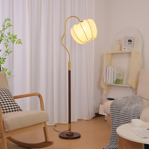 Lámpara de Pie Estilo Japonés con Fuente de Luz LED, Base de Madera, Iluminación Ambiental para Sala de Estar, Dormitorio - Product Image 3