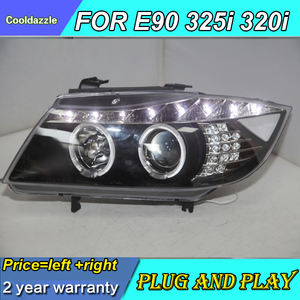 Conjunto de Faros Delanteros con Ojos de Ángel LED para BMW E90 330I 320I <span class=keywords><strong>318i</strong></span>, Años 2005 2006 <span class=keywords><strong>2007</strong></span> 2008, E90 - Product Image 6