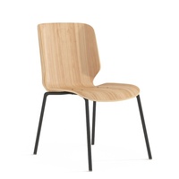 Chaise de salle à manger minimaliste en bois Burlywood, empilable, à dossier incurvé, pour écoles, restaurants et cantines, à prix abordable