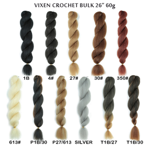 Extension per <span class=keywords><strong>Capelli</strong></span> Kinky Straight a Uncinetto Vixen Bundles in Fibre Sintetiche Premium per Trecce per Donne Nere - Product Image 2