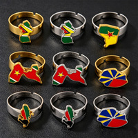 Bague ouverte tendance style rétro goutte d'huile, inspirée de la Réunion, de la Guadeloupe, de la Guyane et de la Martinique