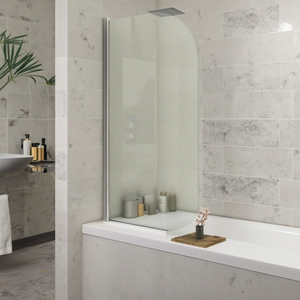 <span class=keywords><strong>Mampara</strong></span> de <span class=keywords><strong>Ducha</strong></span> Redonda Moderna sin Marco de 6 mm con Panel <span class=keywords><strong>Fijo</strong></span> y Cuadrante para Baño - Product Image 1