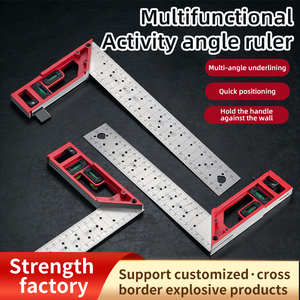 Règle de mesure multi-angles 90/45 degrés, outil manuel, <span class=keywords><strong>équerre</strong></span> <span class=keywords><strong>combinée</strong></span> avec trous pour le travail du bois - Product Image 6