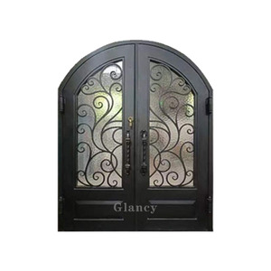 Porta Esterna di Lusso in Ferro Battuto Impermeabile con Doppia Apertura e Design in Vetro di Grancy - Product Image 6