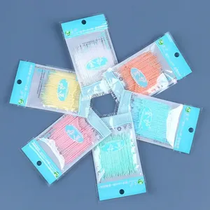 100 pièces à poils souples Double tête brosse de soins bucco-dentaires choix électrique bâtons de dents interdentaires nettoyage fil plastique cure-dents - Product Image 2