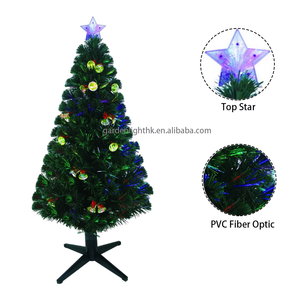 Personnalisé 4FT Haute Qualité Écologique PVC Fibre Optique Arbre de Noël Cloches Vertes et Ornements d'Arc pour la Maison Fête de Vacances - Product Image 3