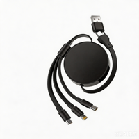 Cable de Carga Rápida 3 en 1 con Trenzado de TPE, USB 3.0 5A para Dispositivos Android/iOS/Tipo-C