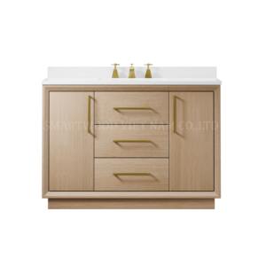 Mueble de baño grande y moderno de melamina 48/60/72 "resistente al agua MDF almacenamiento espejo LED ahorro de espacio tocador de esquina para hoteles - Product Image 3