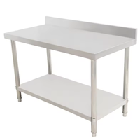 Établi commercial d'acier inoxydable de table de travail de table de préparation de cuisine avec le déflecteur