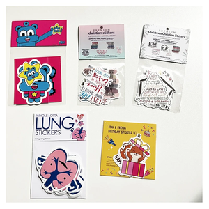 Custom Waterproof Cartoon Vinyl Sticker Packs in OPP Bag for Promotional Use Die Cut Vinyl Stickers Pack