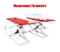 Lève-voiture hydraulique à ciseaux ultra-plat de 645 mm de largeur, capacité de levage 4T, rampe de levage pour voitures compactes