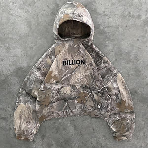 Вязаная вязаная 100% хлопковая винтажная камуфляжная Толстовка Оверсайз на молнии Тяжелая охотничья квадратная камуфляжная зимняя с капюшоном размера XS - Product Image 2