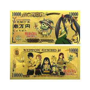 Billete de Oro de 24k de Fairy Tail - Coleccionable de Anime de Doble Cara 16x7.6cm con Lucy, Natsu, Erza, Gray y <span class=keywords><strong>Happy</strong></span> - Regalo Único - Product Image 3
