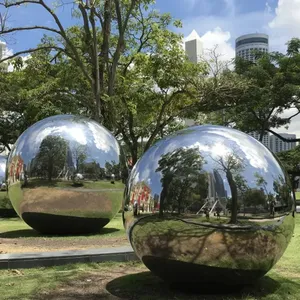 Hoge Kwaliteit Grote Tuin Metalen Ronde Bol Sculptuur Decoratieve Roestvrijstalen Holle Bal