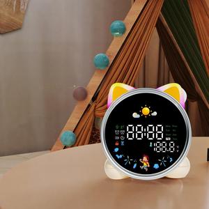 Reloj Despertador para Niños con Iconos de Sol y Luna, Indicador de Temperatura, Doble Alarma y Diseño de Conejito Adorable - Product Image 5