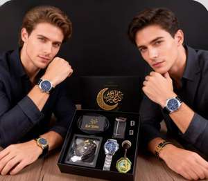 WP Exquisite 2026 Luxe Business Vaderdag Pasen Cadeauset Heren Rozenkrans Portemonnee Horloge Zonnebril Sleutelhanger Pen Feestdagen Papier - Product Image 2