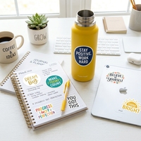 Autocollants personnalisés écologiques et durables avec citations inspirantes et motivantes, découpés à la forme, en vinyle imperméable, pour la promotion et le journaling