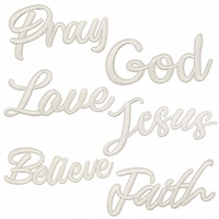 Vente en gros Brodé à repasser Évider Dieu Jésus Foi amour Prier Mots Chapeau Patch pour Vêtements Portefeuilles Décoration
